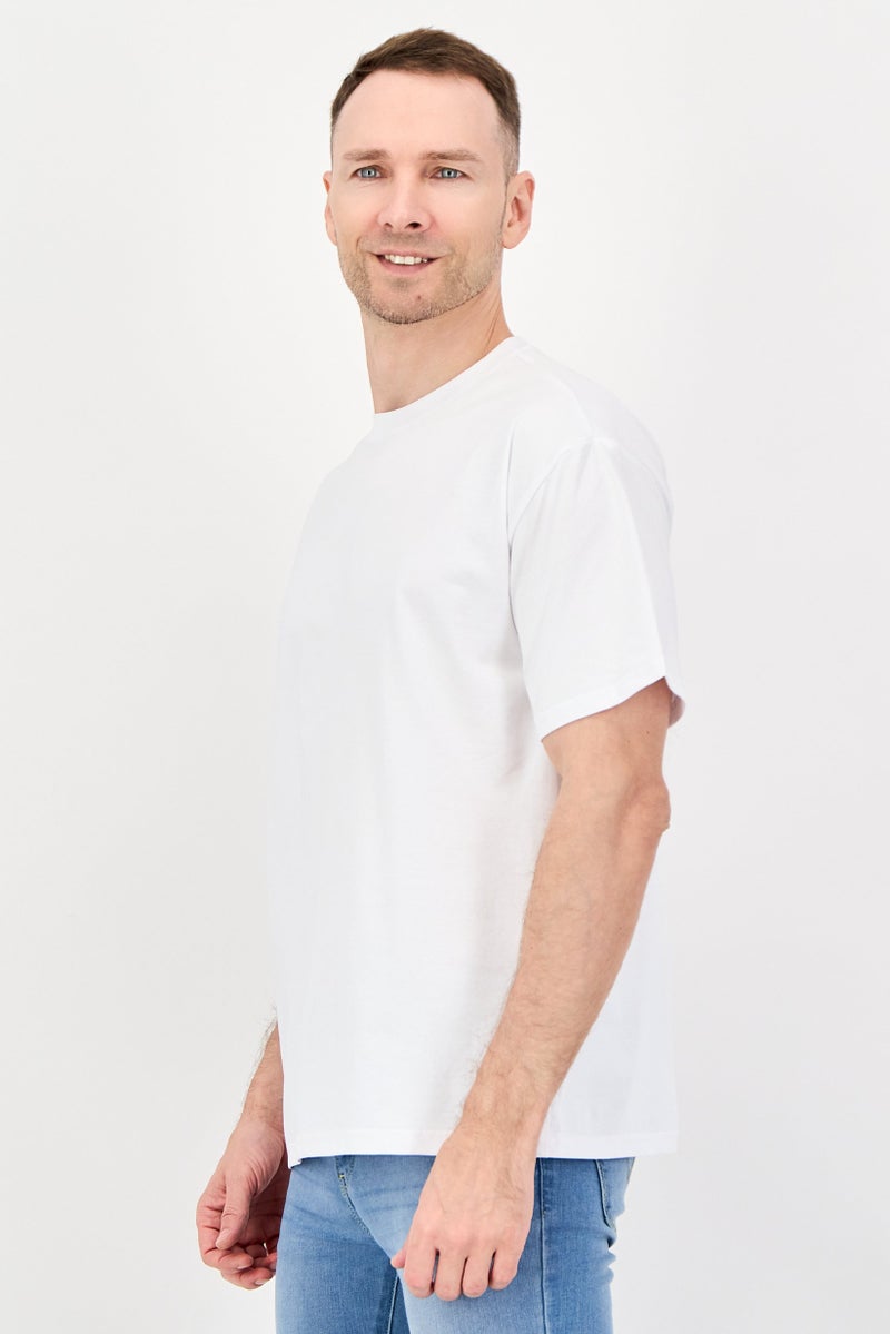 Fudo تي شيرت رجالي بأكمام قصيرة بياقة دائرية، أبيض - Image 3